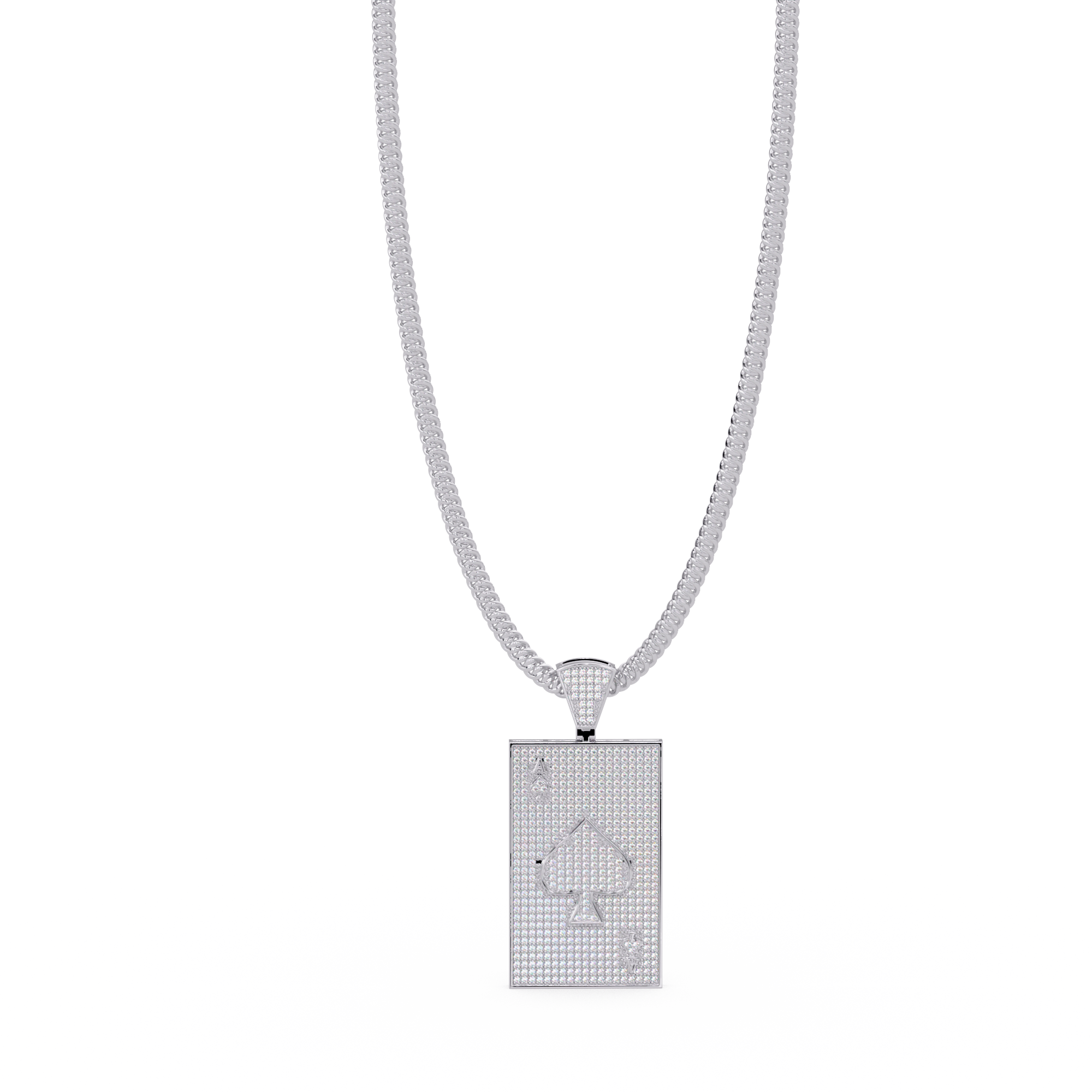 Luxury Spade Card Pendant VVS Moissanite Diamonds