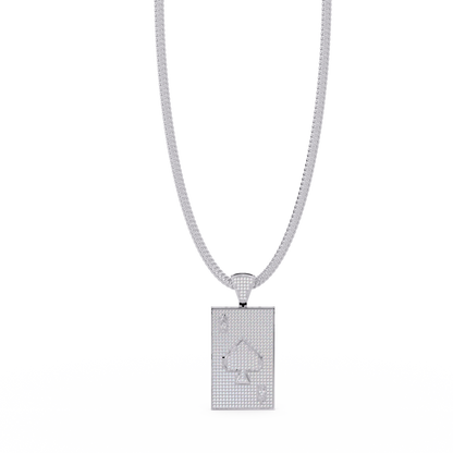 Luxury Spade Card Pendant VVS Moissanite Diamonds