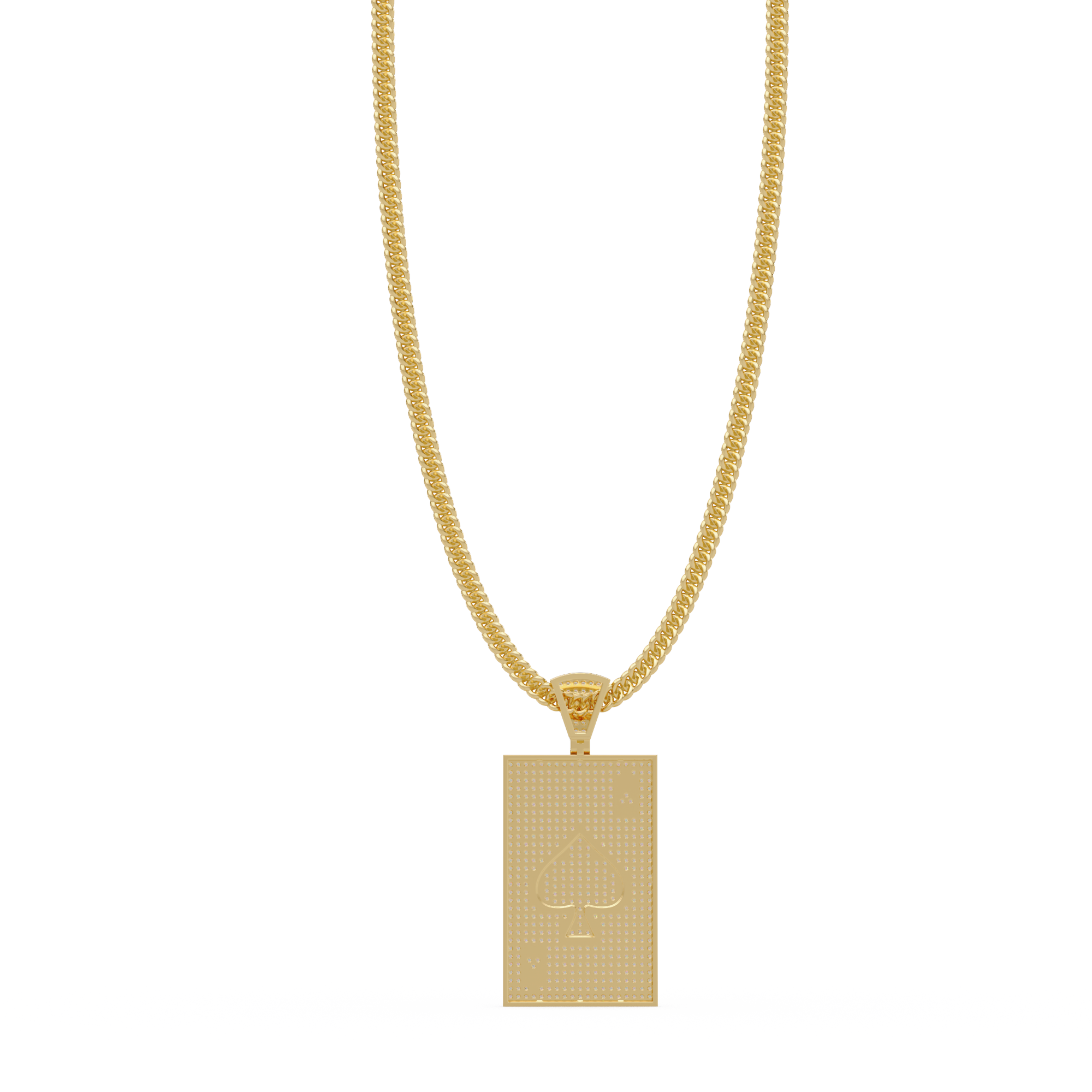 Luxury Spade Card Pendant VVS Moissanite Diamonds