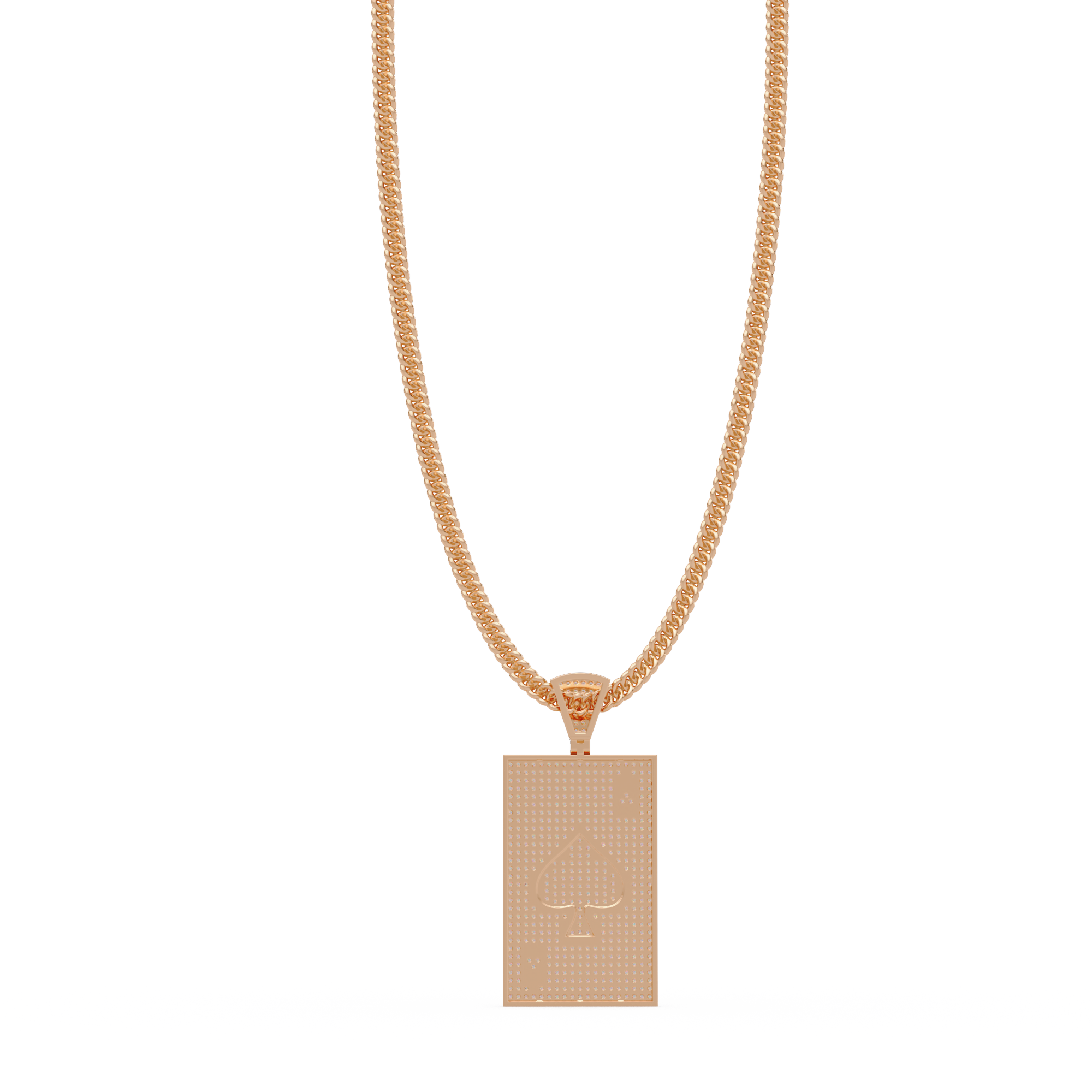 Luxury Spade Card Pendant VVS Moissanite Diamonds