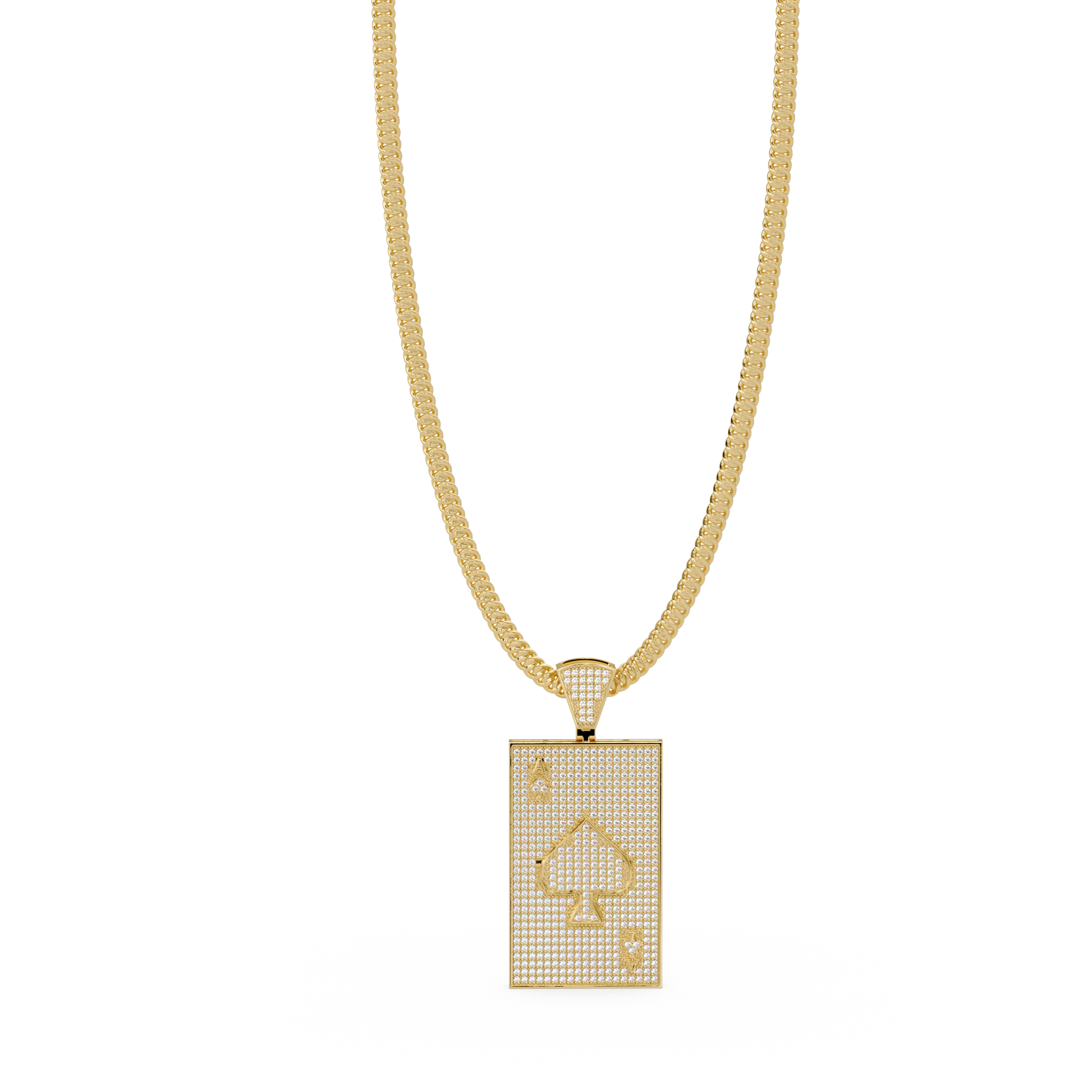 Luxury Spade Card Pendant VVS Moissanite Diamonds