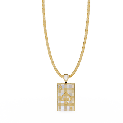 Luxury Spade Card Pendant VVS Moissanite Diamonds