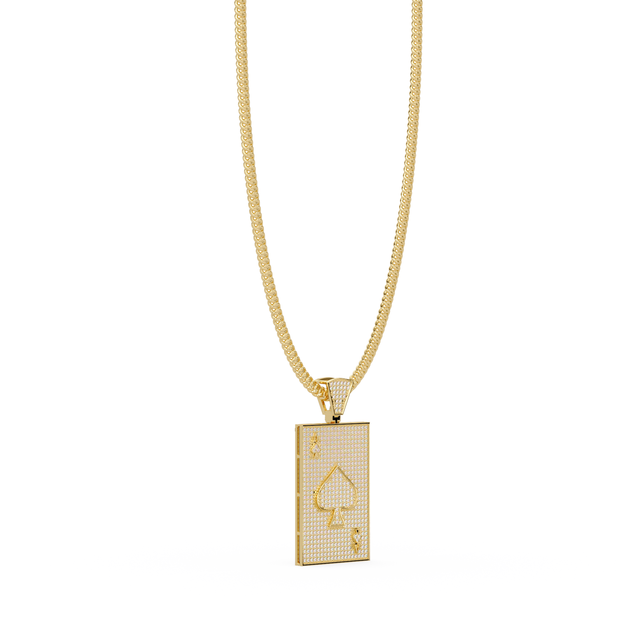 Luxury Spade Card Pendant VVS Moissanite Diamonds