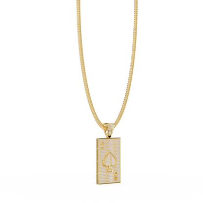 Luxury Spade Card Pendant VVS Moissanite Diamonds