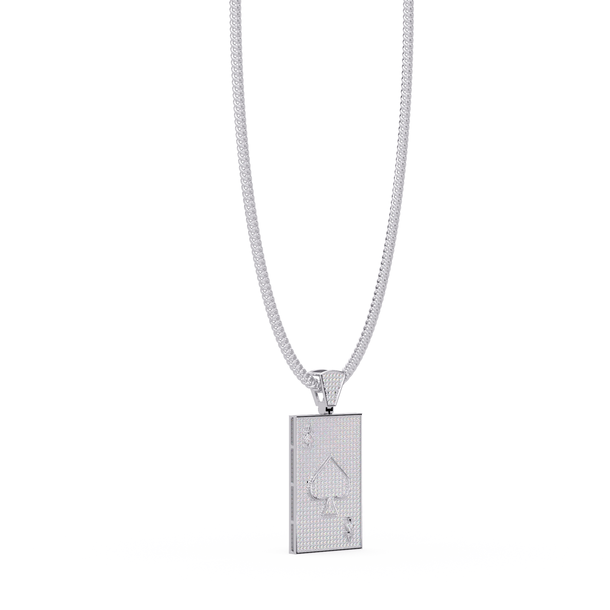 Luxury Spade Card Pendant VVS Moissanite Diamonds