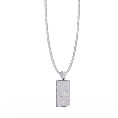 Luxury Spade Card Pendant VVS Moissanite Diamonds