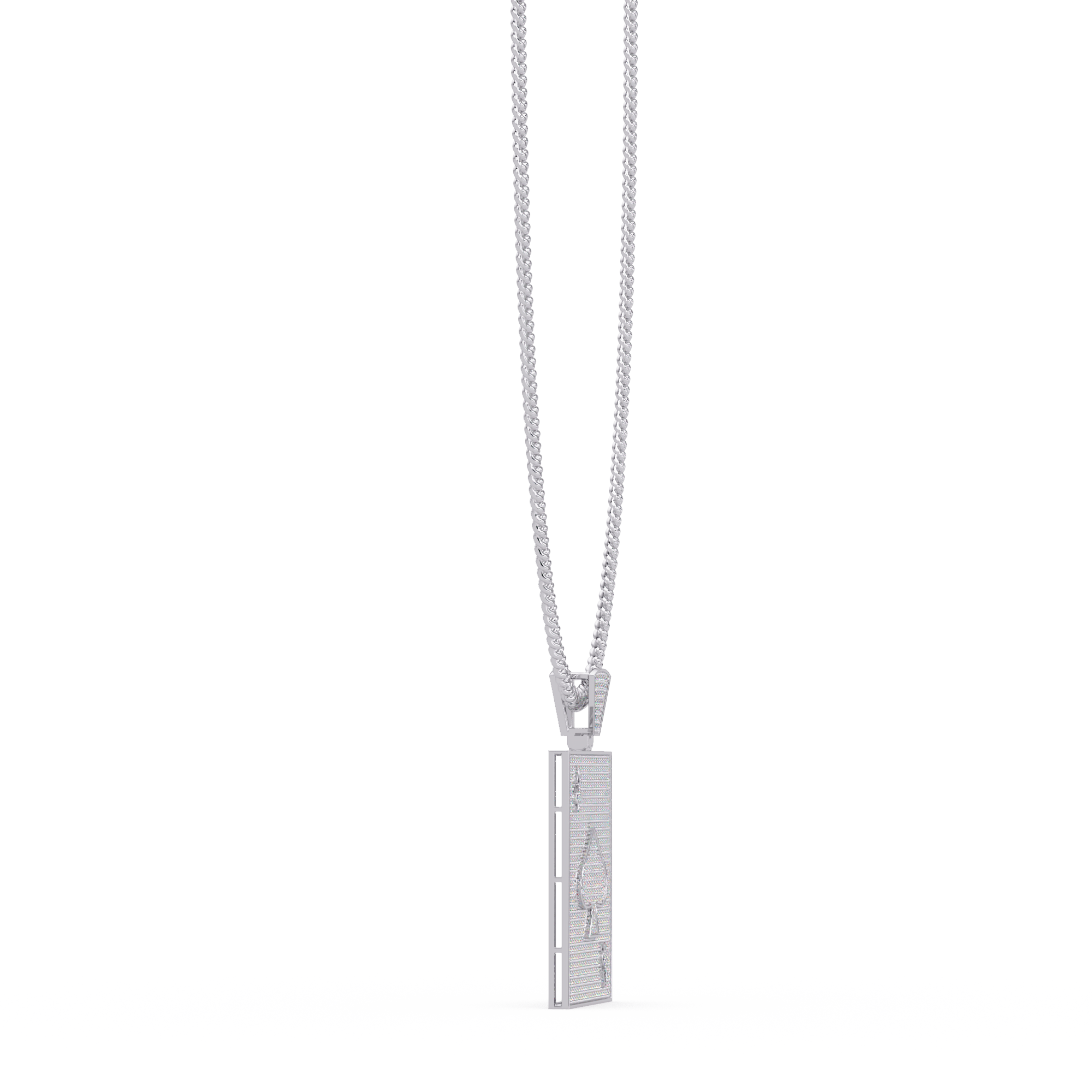 Luxury Spade Card Pendant VVS Moissanite Diamonds