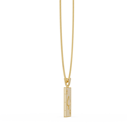 Luxury Spade Card Pendant VVS Moissanite Diamonds