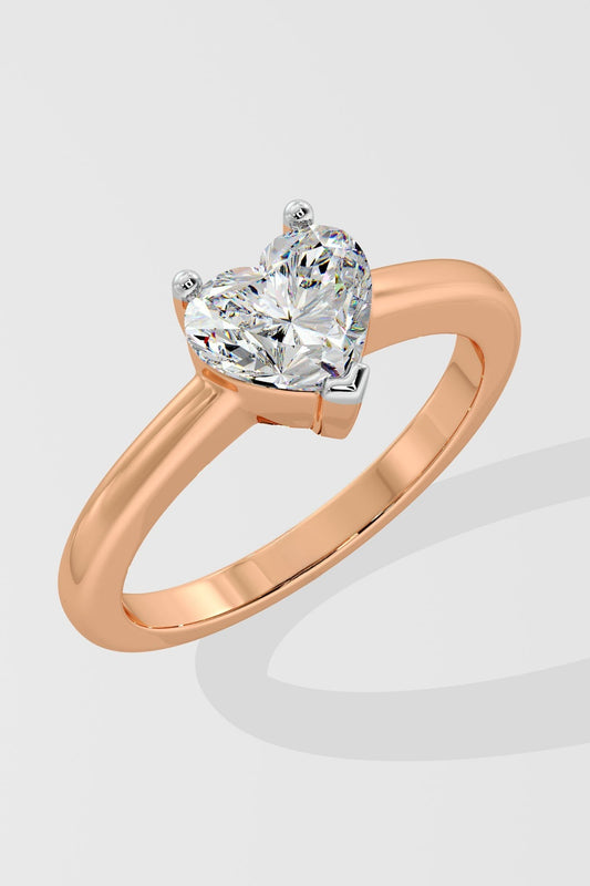 1.5 CT HEART CUT LAB GROWN DIAMOND 3 PRONG SET LOVE SYMBOL DIAMOND RING