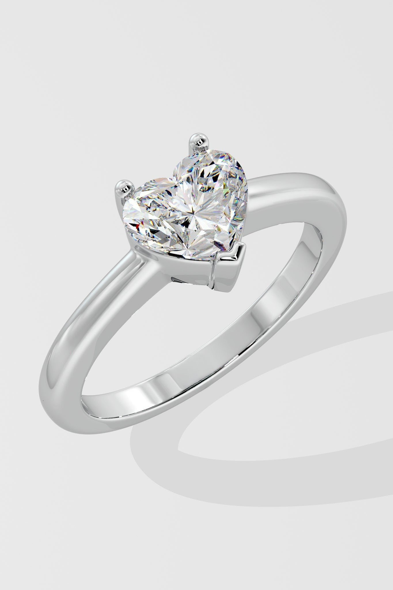 1.5 CT HEART CUT LAB GROWN DIAMOND 3 PRONG SET LOVE SYMBOL DIAMOND RING