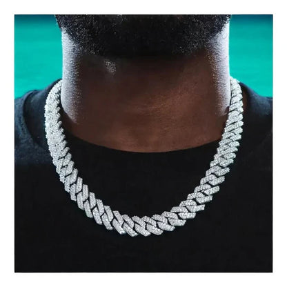 Miami Cuban Link Shiny Moissanite VVS Diamond Iced Out Chain
