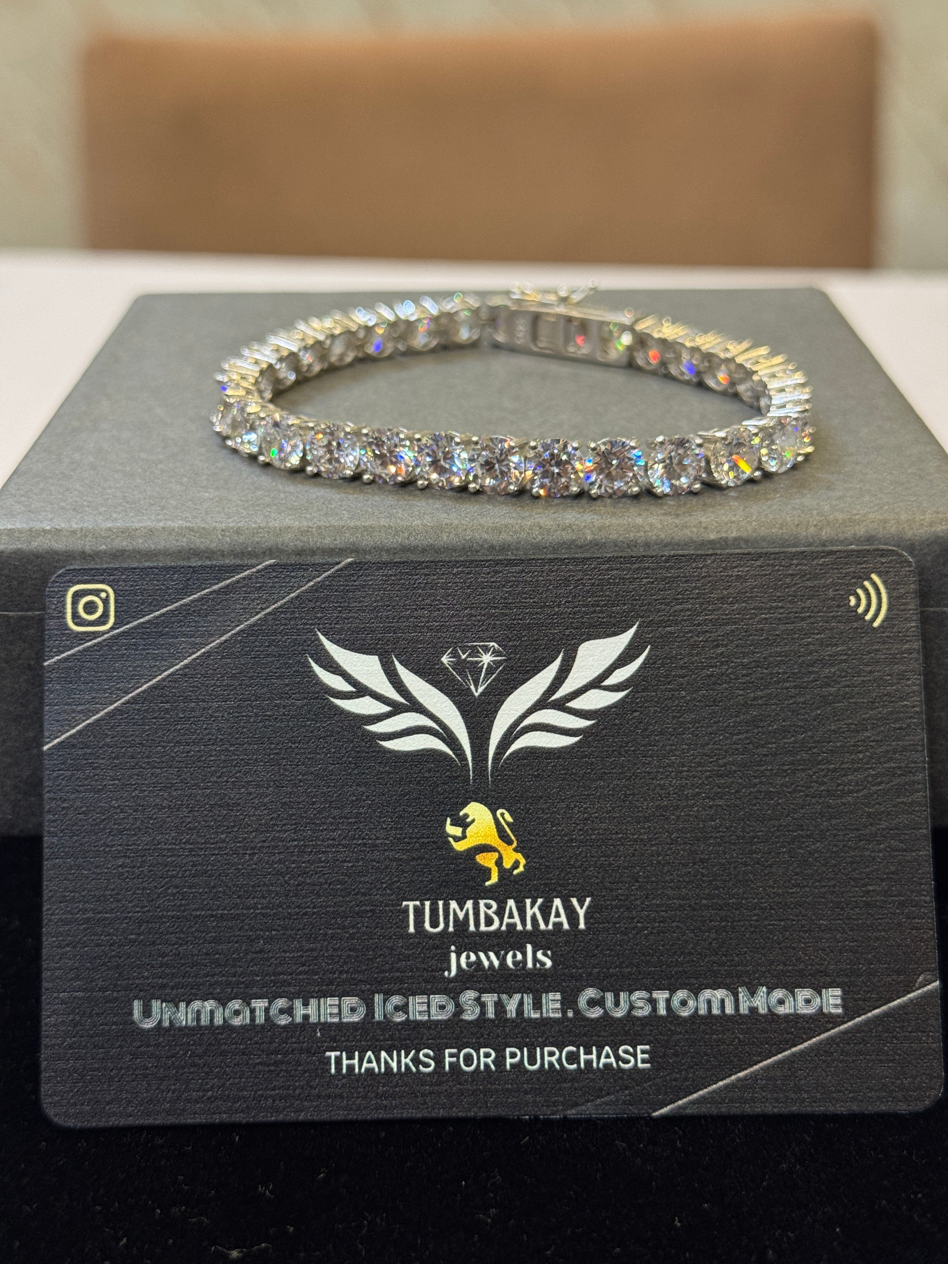 Round Cut VVS Moissanite Diamond Tennis Bracelet