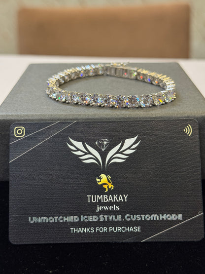 Round Cut VVS Moissanite Diamond Tennis Bracelet