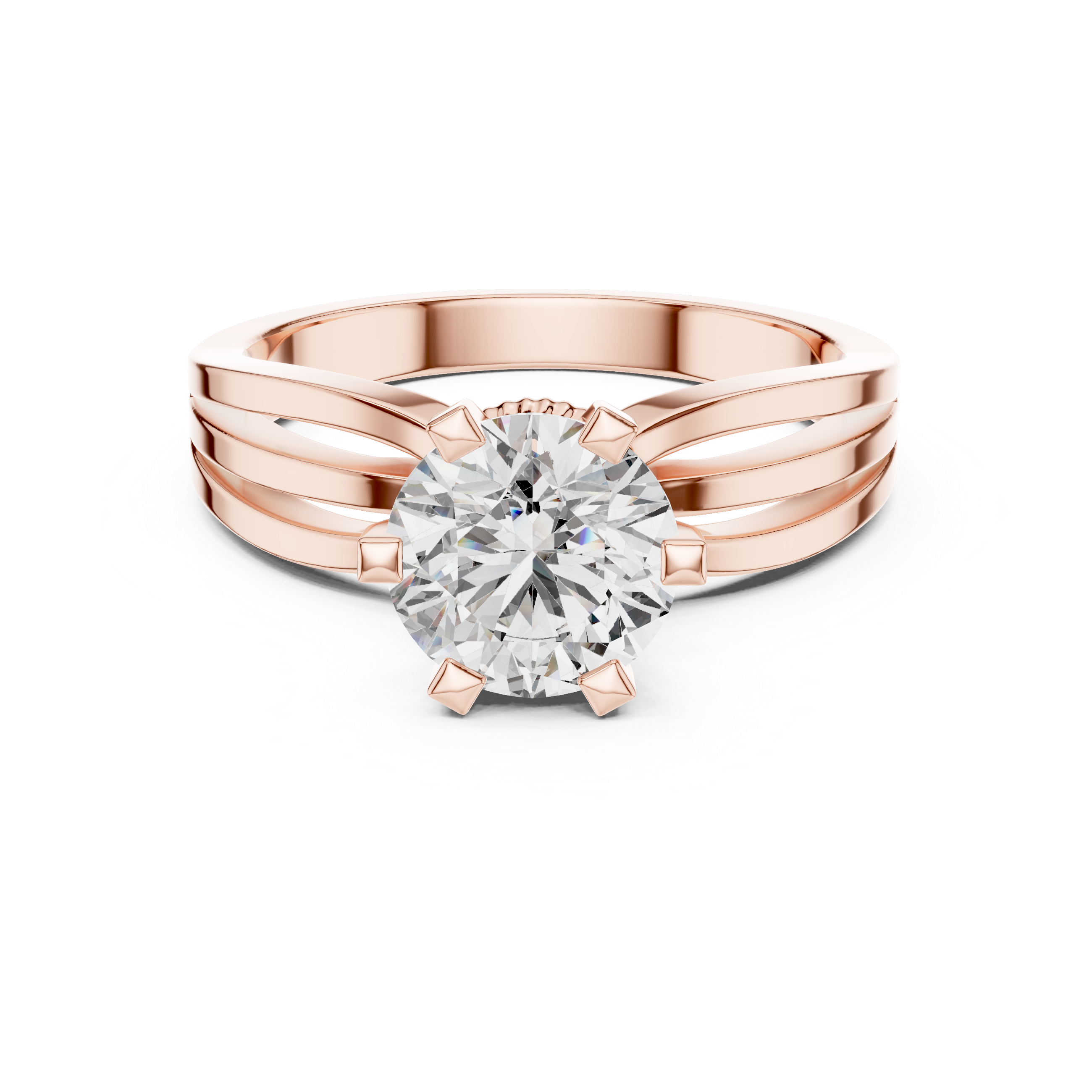 Round 1.0 CT Cut Lab Grown Diamond Infinity Band Custom Design Solitaire Ring