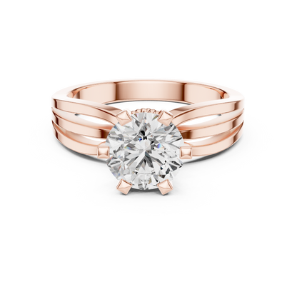 Round 1.0 CT Cut Lab Grown Diamond Infinity Band Custom Design Solitaire Ring