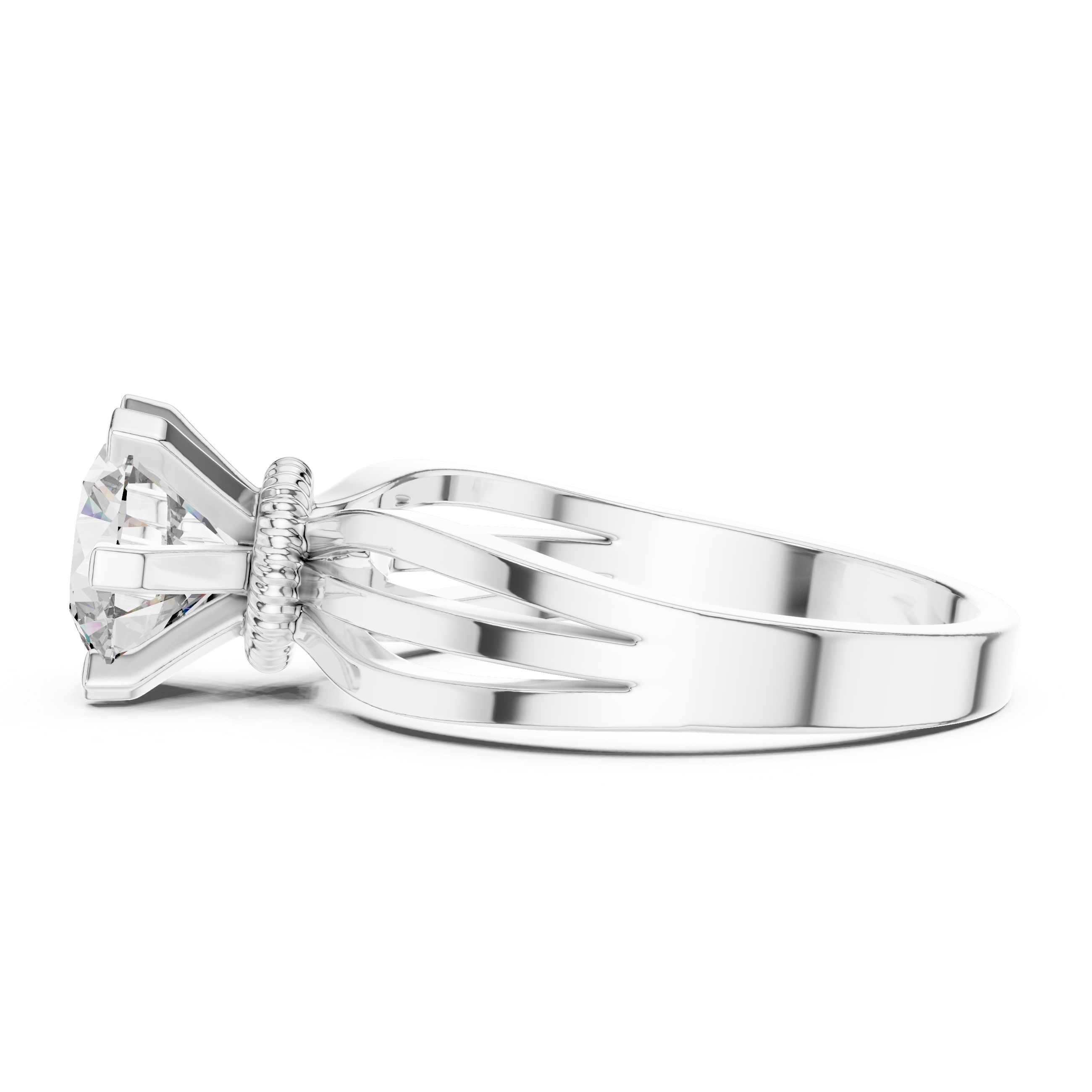 Round 1.5 CT Lab Grown Diamond Snake Band Solitaire Unique Wedding Ring