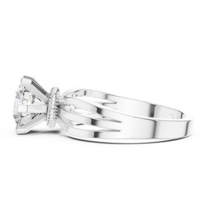 Round 1.5 CT Lab Grown Diamond Snake Band Solitaire Unique Wedding Ring