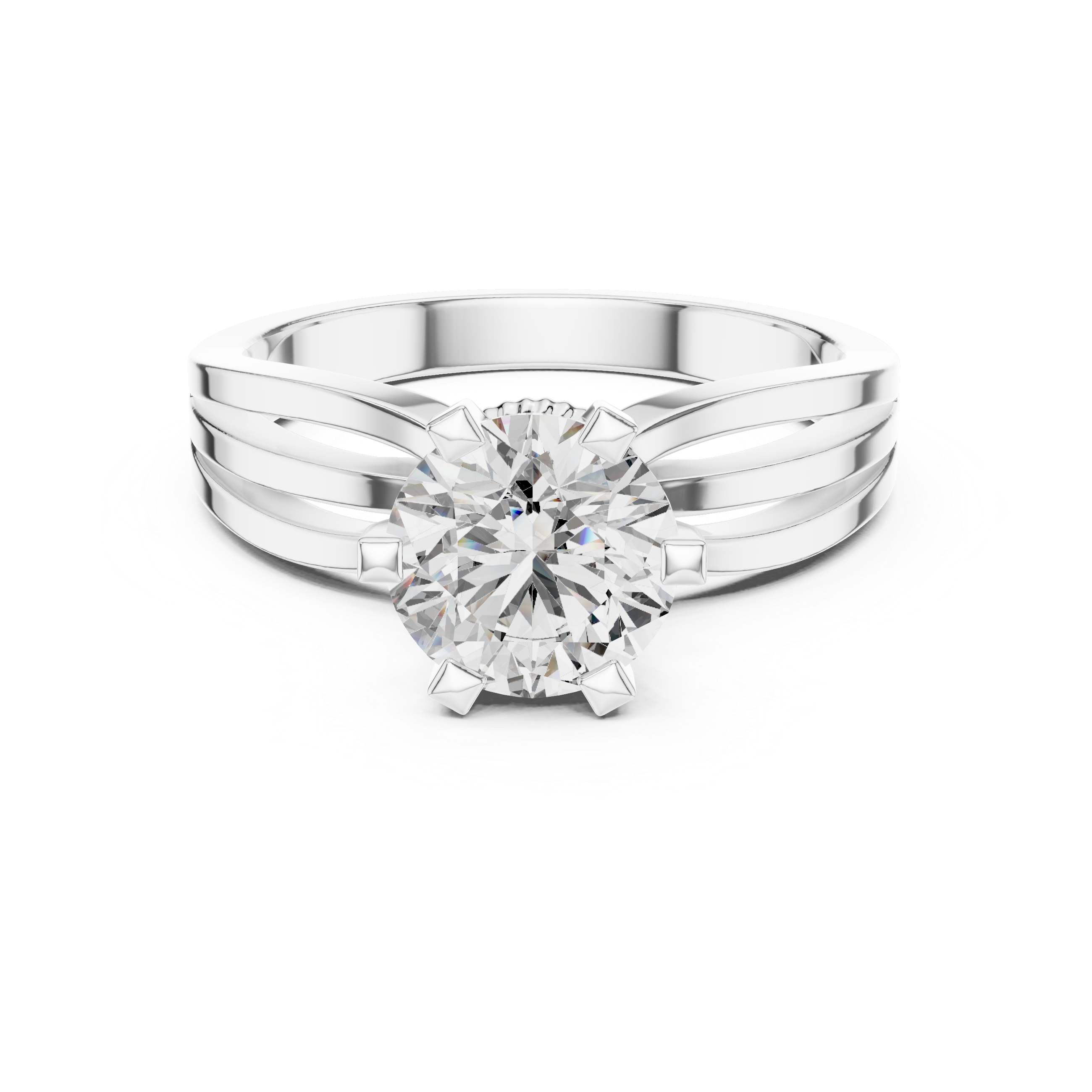 Round 1.5 CT Lab Grown Diamond Snake Band Solitaire Unique Wedding Ring