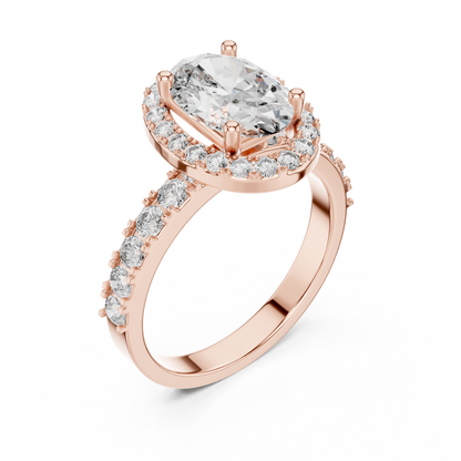 Oval Cut 2.0 CT Lab Grown Diamond Solitaire Engagement Ring