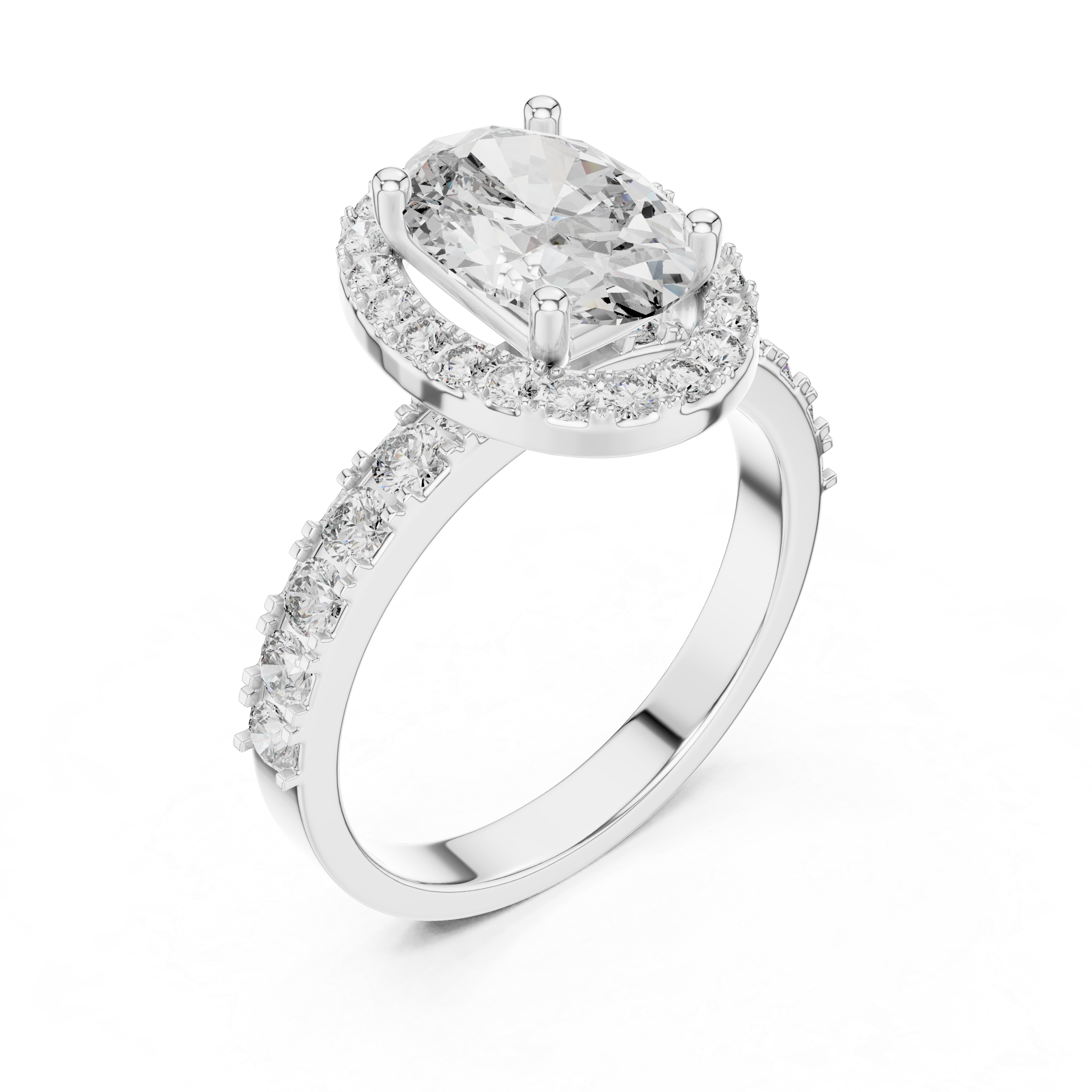 Oval Cut 2.0 CT Lab Grown Diamond Solitaire Engagement Ring
