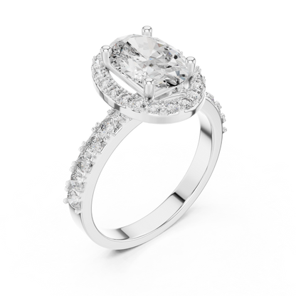 Oval Cut 2.0 CT Lab Grown Diamond Solitaire Engagement Ring