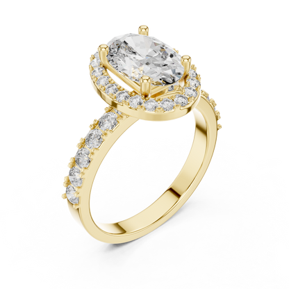 Oval Cut 2.0 CT Lab Grown Diamond Solitaire Engagement Ring