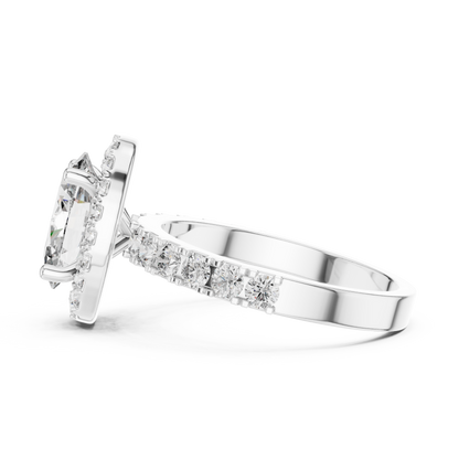 Oval Cut 2.0 CT Lab Grown Diamond Solitaire Engagement Ring