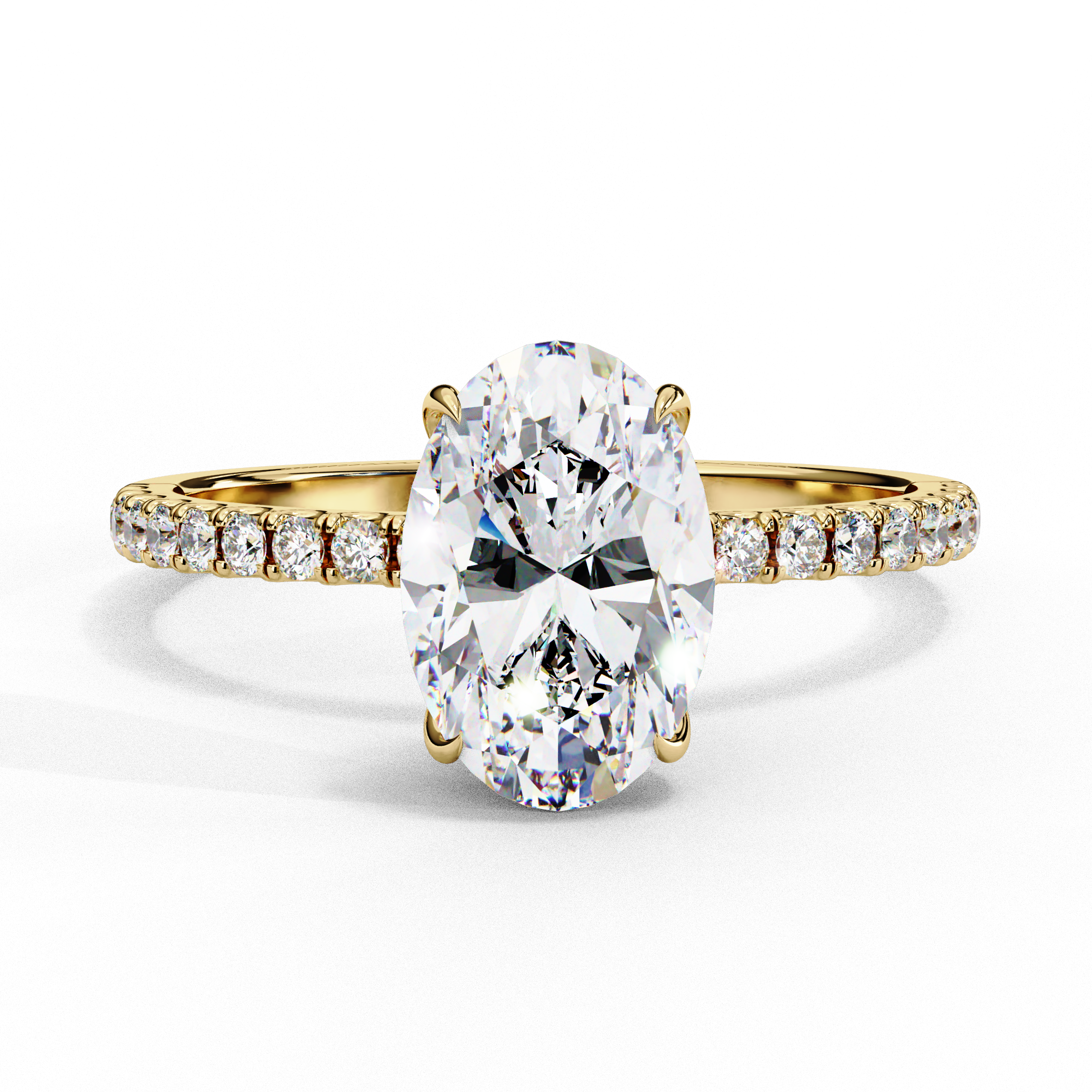 2 CT Oval Cut Lab-Grown Diamond Solitaire Engagement Ring – Elegant 4-Prong Setting