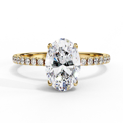 2 CT Oval Cut Lab-Grown Diamond Solitaire Engagement Ring – Elegant 4-Prong Setting