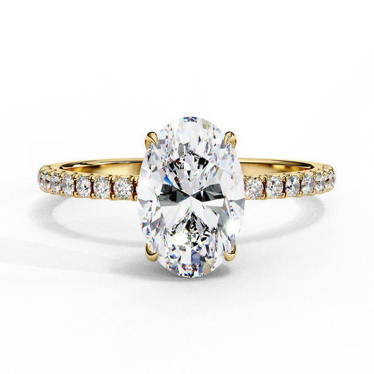 2 CT Oval Cut Lab-Grown Diamond Solitaire Engagement Ring – Elegant 4-Prong Setting