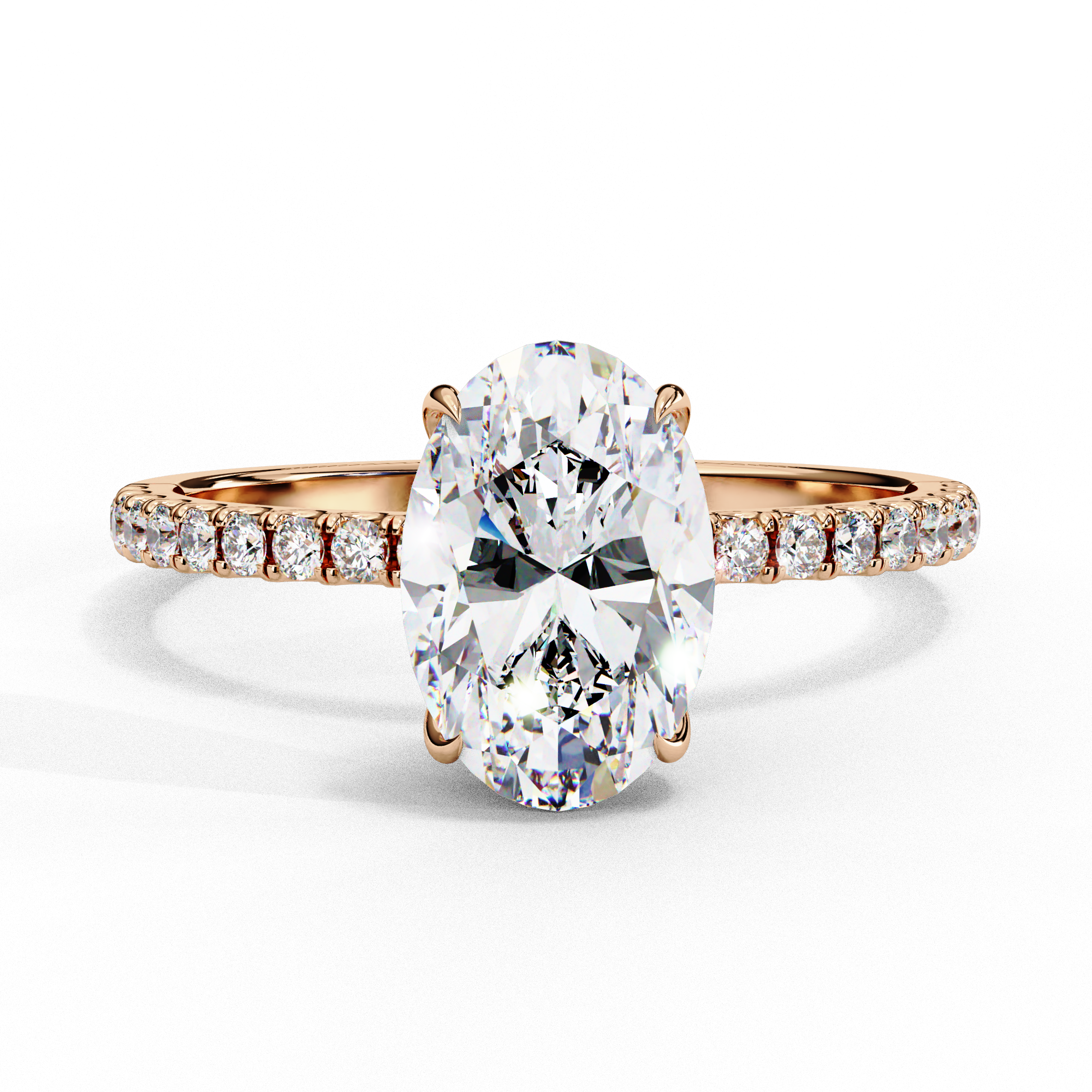 2 CT Oval Cut Lab-Grown Diamond Solitaire Engagement Ring – Elegant 4-Prong Setting