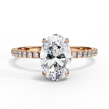 2 CT Oval Cut Lab-Grown Diamond Solitaire Engagement Ring – Elegant 4-Prong Setting
