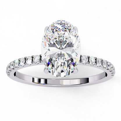 2 CT Oval Cut Lab-Grown Diamond Solitaire Engagement Ring – Elegant 4-Prong Setting