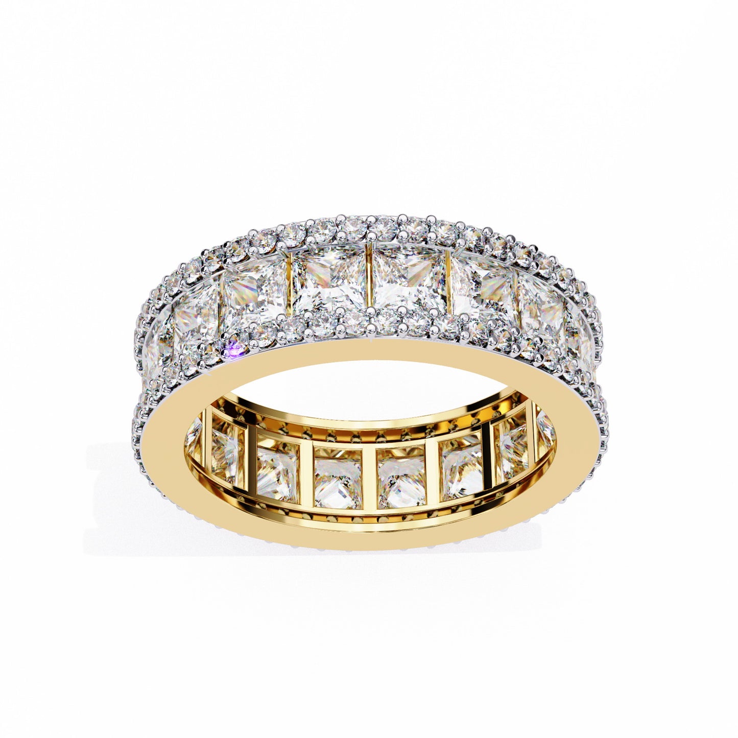 Men’s Princess-Cut VVS Moissanite Diamond Eternity Band (0.10 Ct Each)