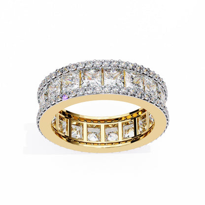 Men’s Princess-Cut VVS Moissanite Diamond Eternity Band (0.10 Ct Each)
