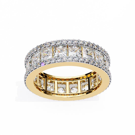 Men’s Princess-Cut VVS Moissanite Diamond Eternity Band (0.10 Ct Each)