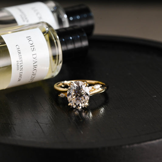 Solid Gold Oval Cut Moissanite Engagement Ring, Anniversary Gift for Women