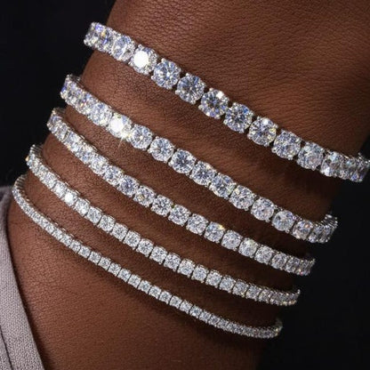 Moissanite Tennis Bracelet, VVS1 Moissanite Tennis Bracelet Silver, Anniversary Gift For Her, Dainty Bracelet Valentine day gift for her him