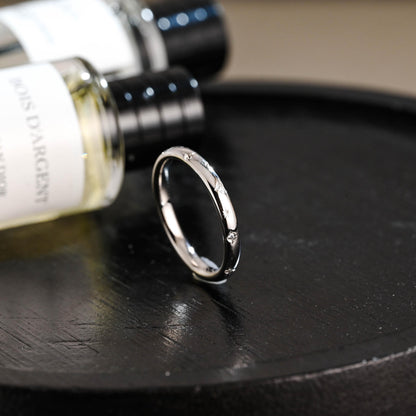Moissanite Solid Gold Wedding Band, Eternity Stacking Ring