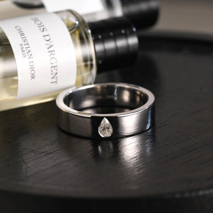 Solid Gold Pear Cut Moissanite Wedding Band, Wedding Ring, Matching Band, Anniversary Gift Birthday Gift Valentine's Day Gift for Women Men