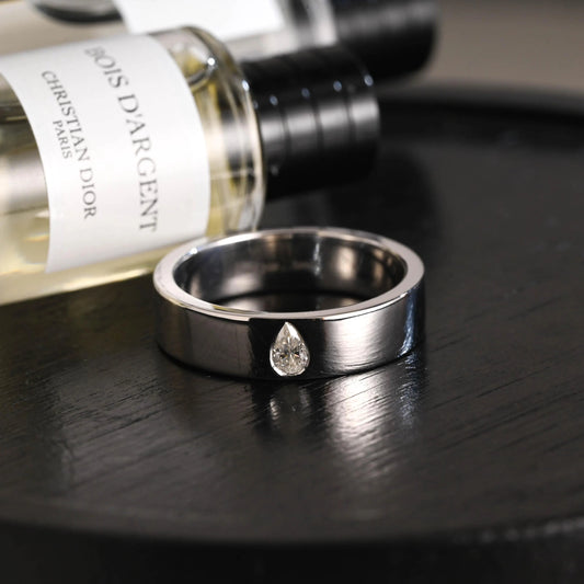Solid Gold Pear Cut Moissanite Wedding Band, Wedding Ring, Matching Band, Anniversary Gift Birthday Gift Valentine's Day Gift for Women Men