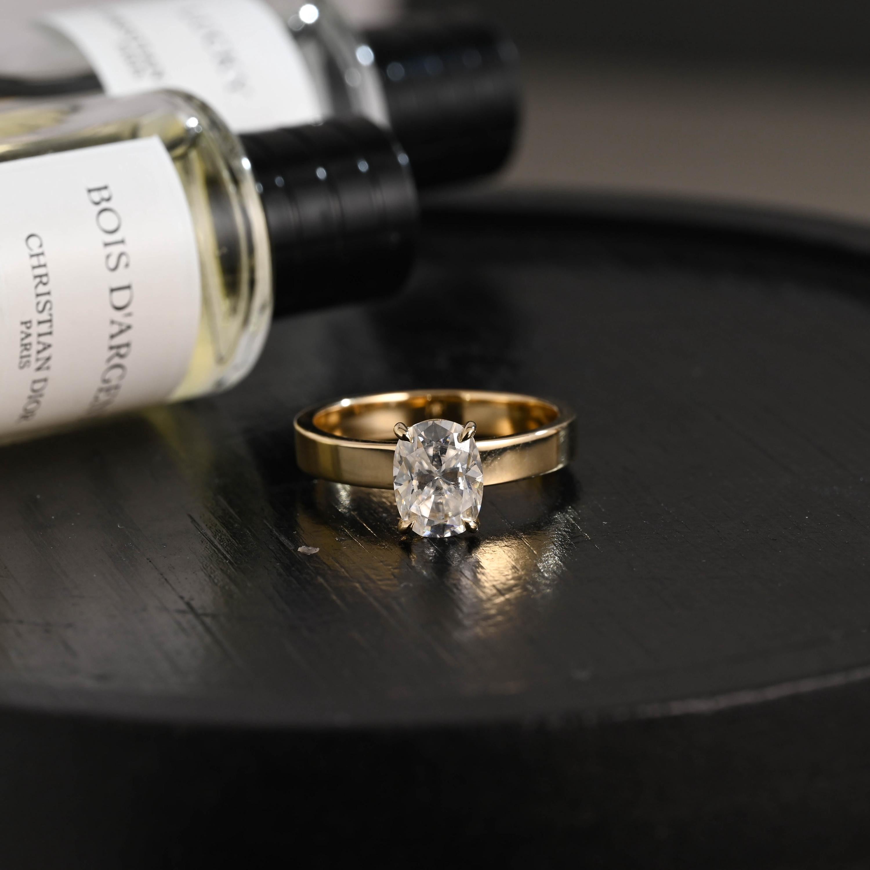 Elongated Cushion Cut Moissanite Engagement Ring, Solid Gold Cushion Wedding Ring, Proposal Ring, Anniversary Gift Birthday Gift for Women