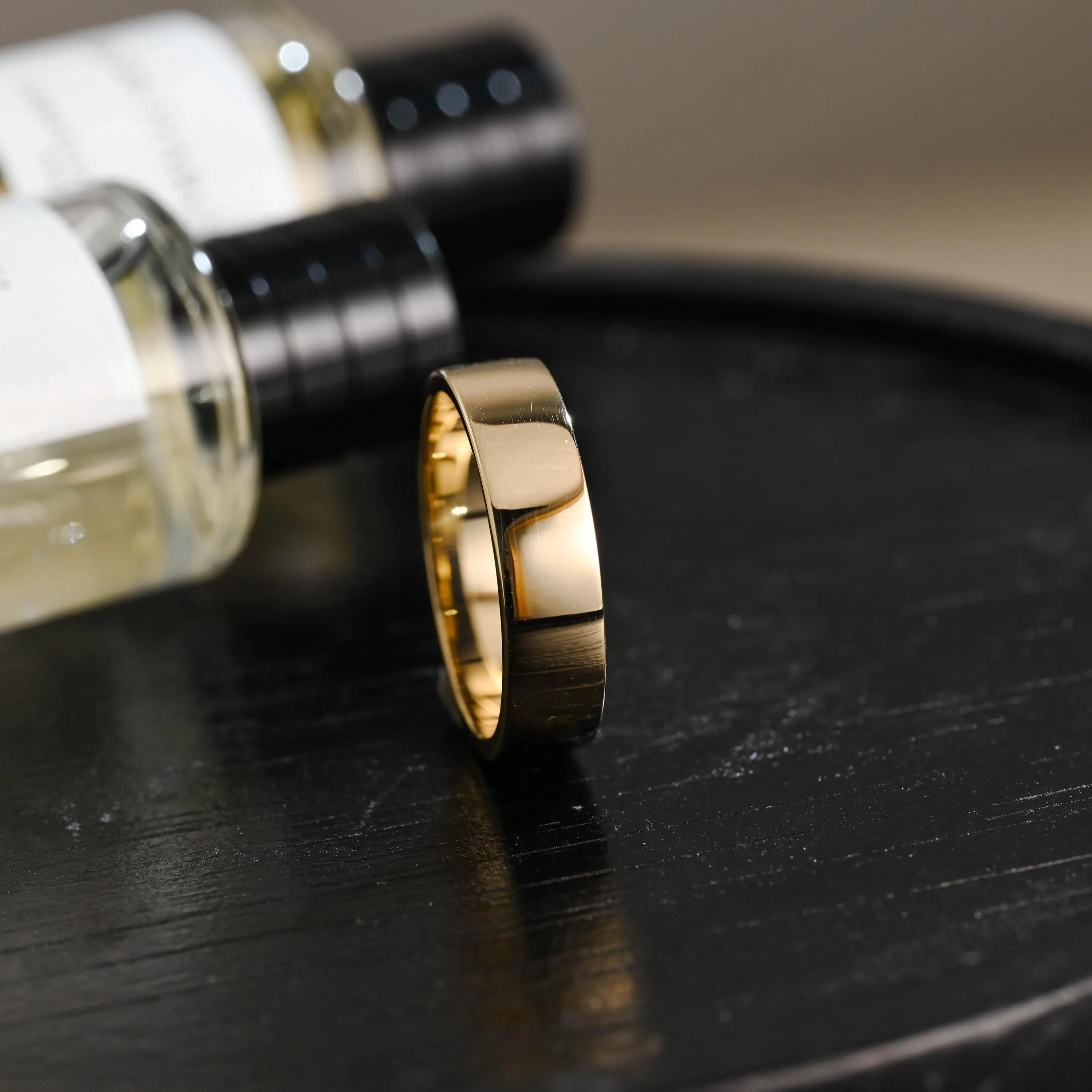 5mm Solid Gold Men's Wedding Band, Wedding Ring, Plain Gold Matching Band, Anniversary Gift Birthday Gift Valentine's Day Gift for Men Women