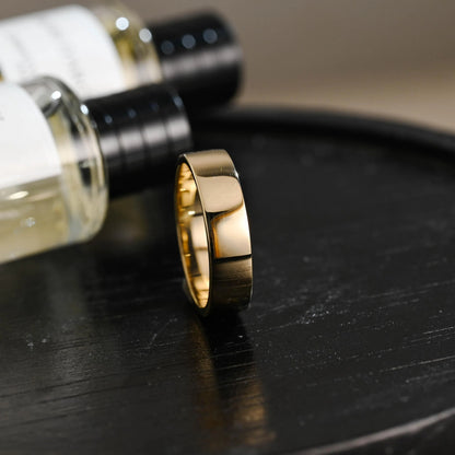 5mm Solid Gold Men's Wedding Band, Wedding Ring, Plain Gold Matching Band, Anniversary Gift Birthday Gift Valentine's Day Gift for Men Women