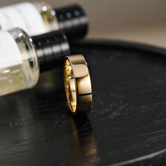 5mm Solid Gold Men's Wedding Band, Wedding Ring, Plain Gold Matching Band, Anniversary Gift Birthday Gift Valentine's Day Gift for Men Women