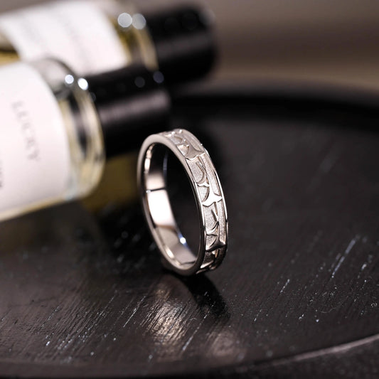 Solid Gold Floral Wedding Band, Ornate Wedding Ring, Milgrain Matching Band, Anniversary Gift Birthday Gift Valentine's Day Gift for Women