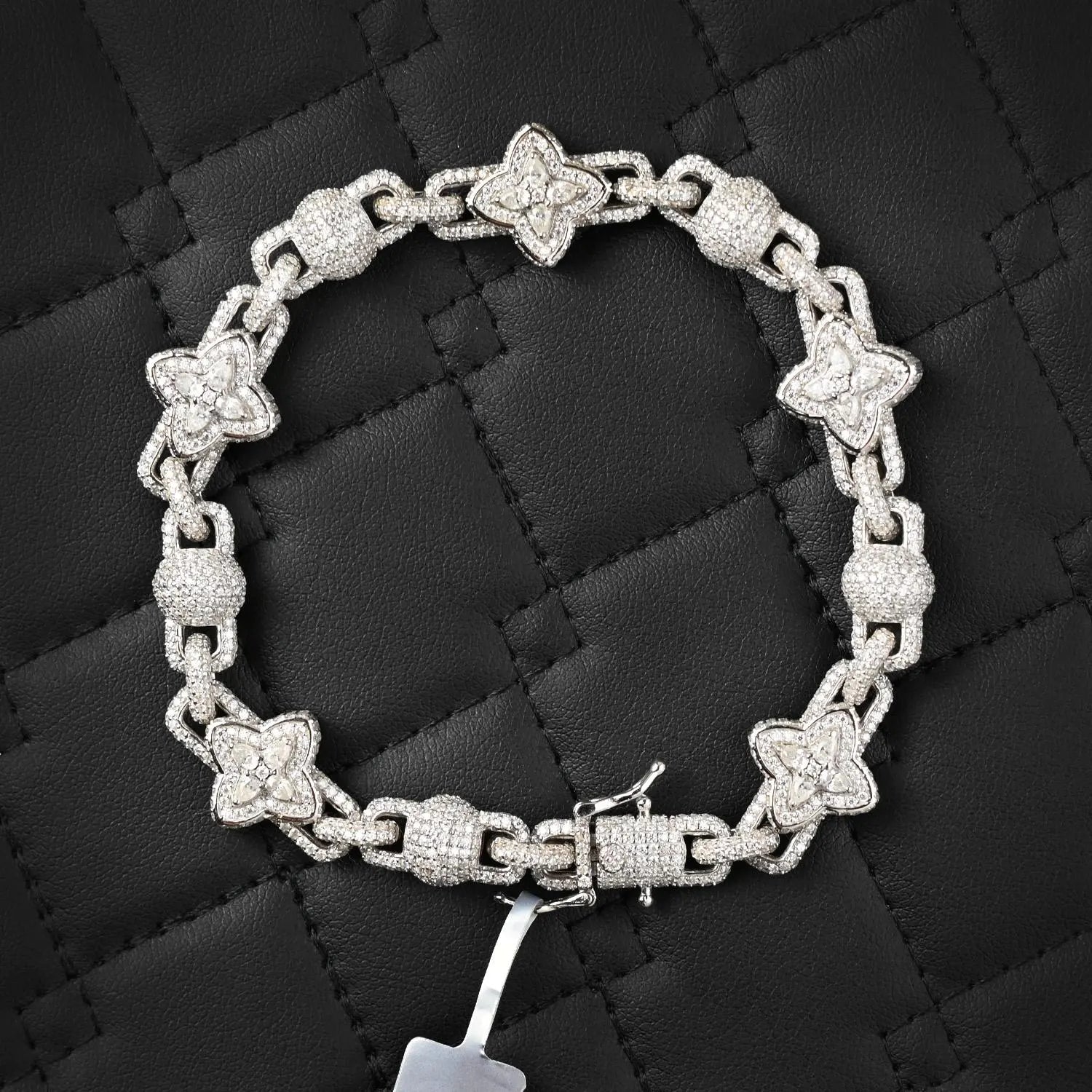 Clover Bracelet VVS Moissanite 925 Sterling Silver Passes Diamond Tester | 13.95 CTW Moissanites