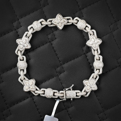Clover Bracelet VVS Moissanite 925 Sterling Silver Passes Diamond Tester | 13.95 CTW Moissanites