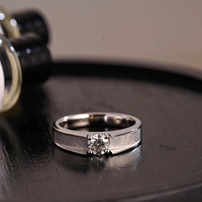 Solid Gold Round Cut Moissanite Wedding Band, Wedding Ring, Matching Band, Anniversary Gift Birthday Gift Valentine's Day Gift for Women