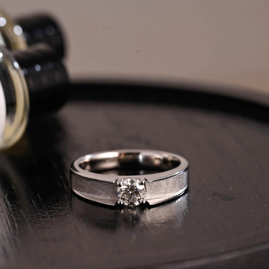 Solid Gold Round Cut Moissanite Wedding Band, Wedding Ring, Matching Band, Anniversary Gift Birthday Gift Valentine's Day Gift for Women